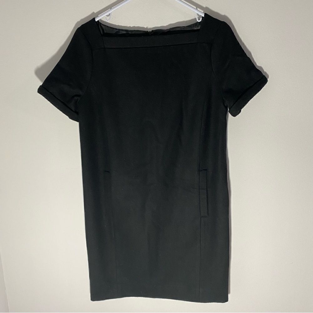 Joe Fresh Women’s Square Neck Wool Blend Black Mini Dress